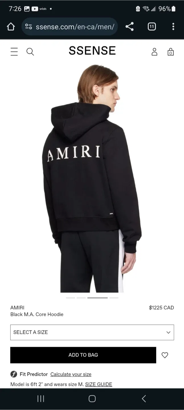 AMIRI Black M.A. Core Hoodie thumbnail