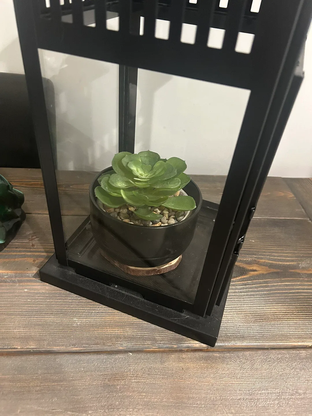 Black Metal Lantern with Succulent image indicator(3)