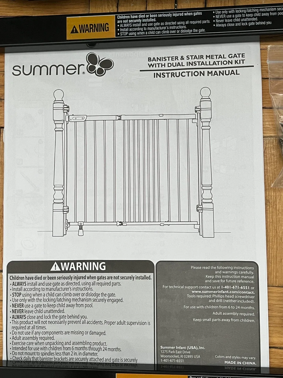 New Summer Banister & Stair Metal Gate w/ Dual Install Kit image indicator(5)