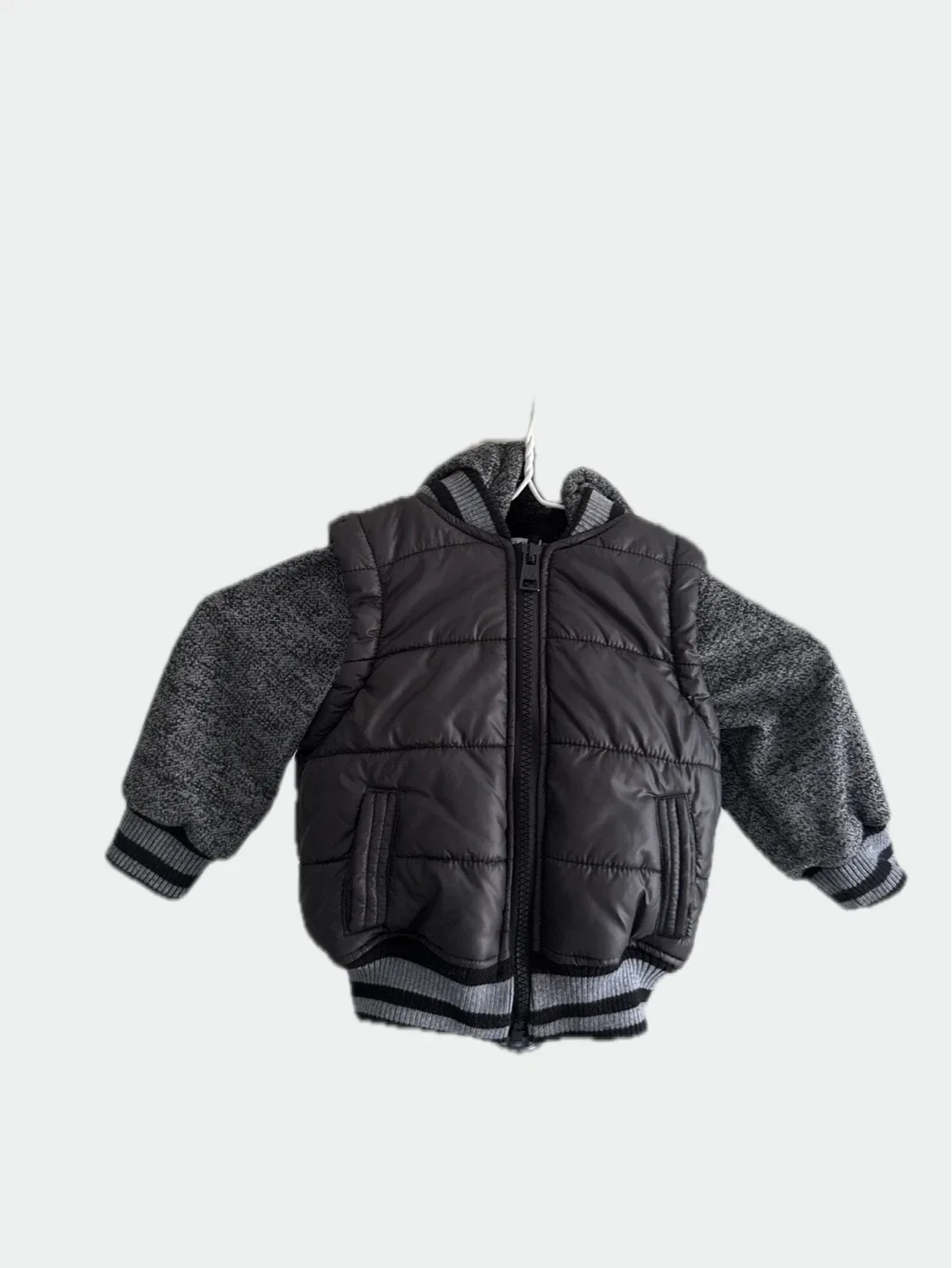 Urban Republic black and grey 18M Hooded Puffer Jacket image indicator(2)