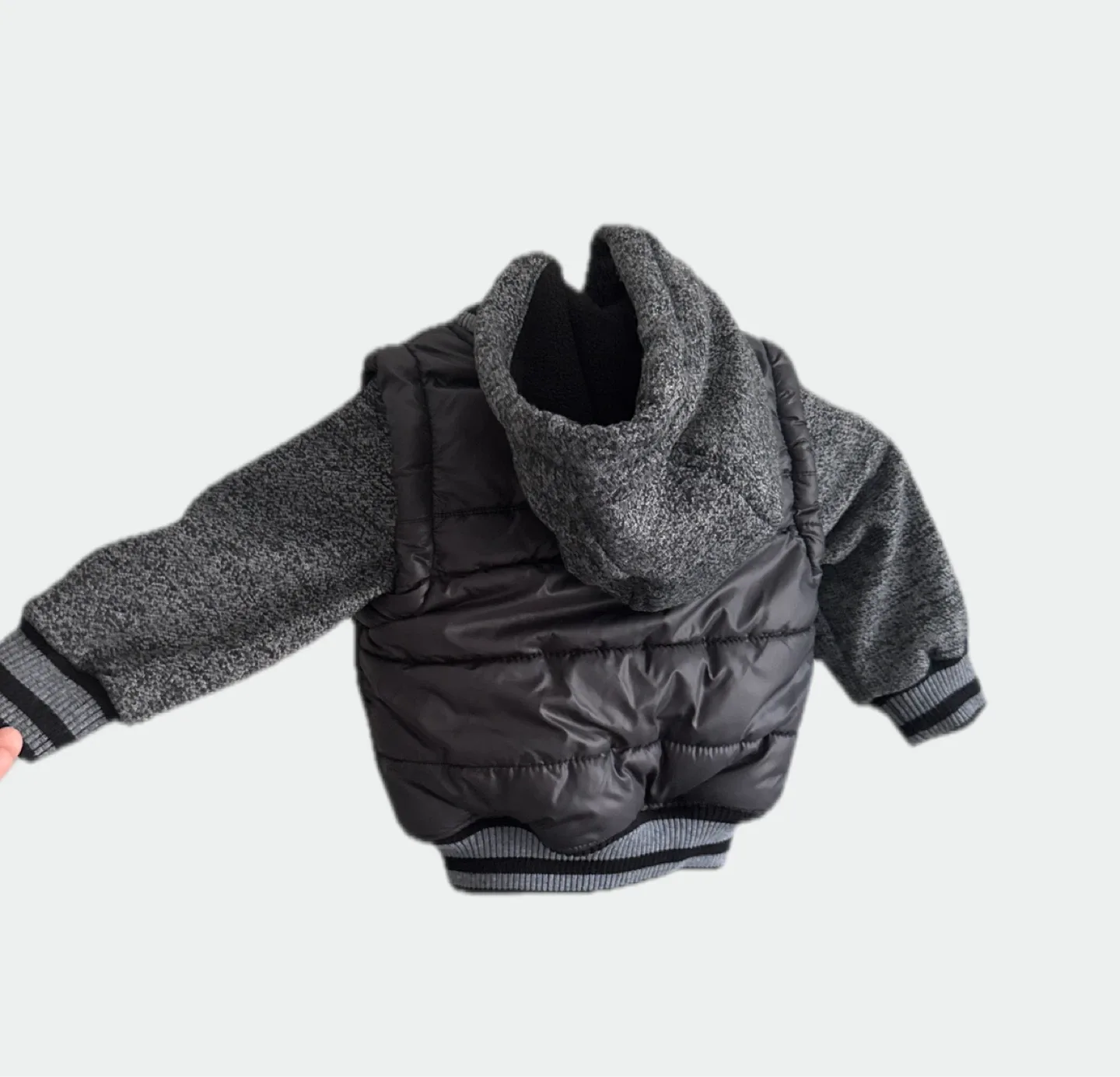 Urban Republic black and grey 18M Hooded Puffer Jacket image indicator(3)