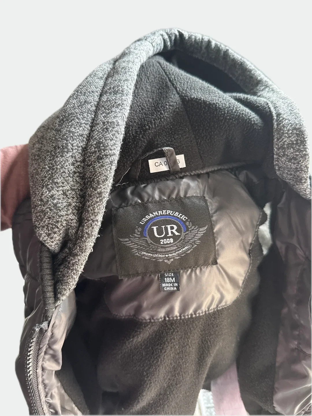 Urban Republic black and grey 18M Hooded Puffer Jacket image indicator(4)