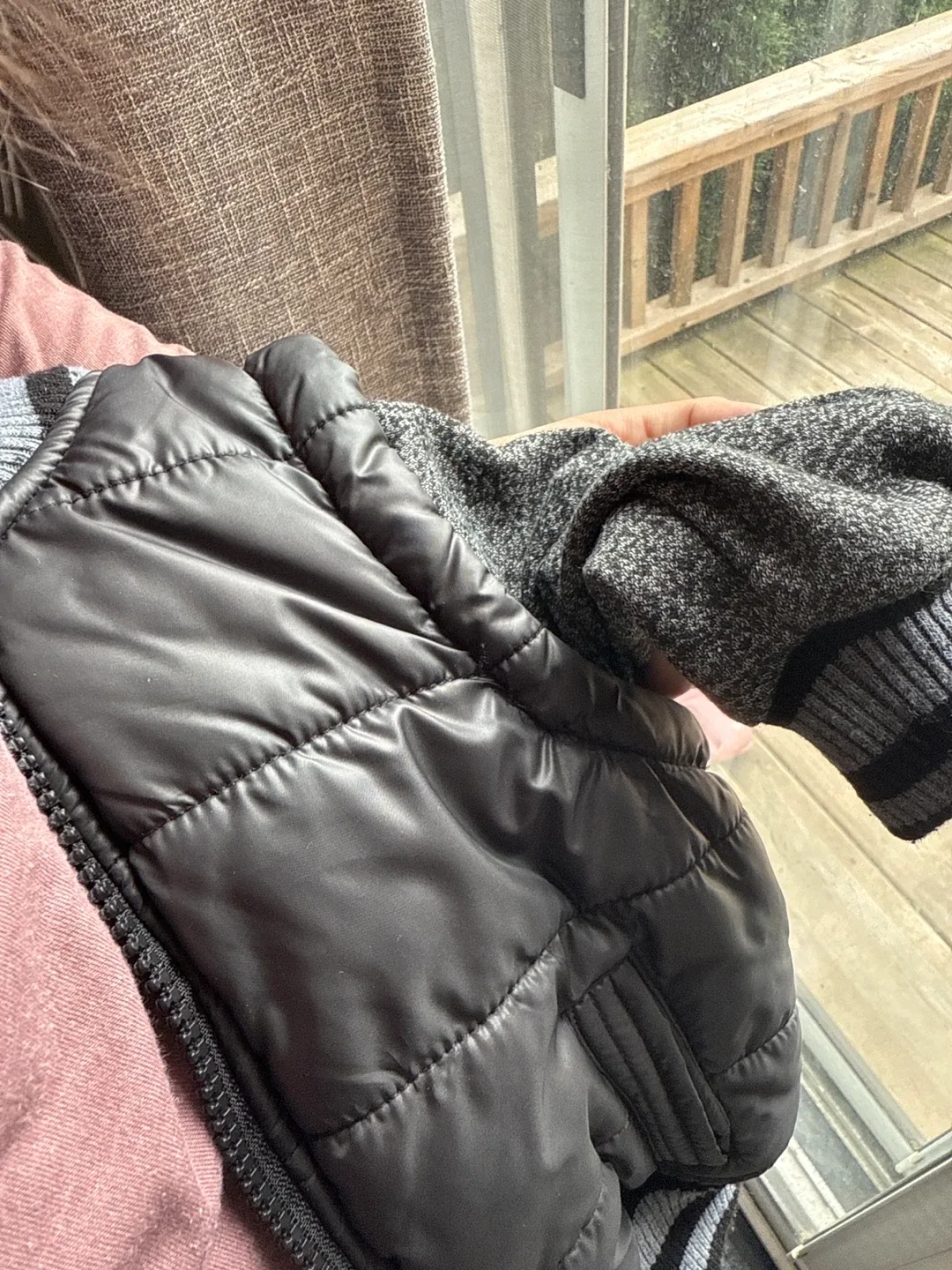 Urban Republic black and grey 18M Hooded Puffer Jacket image indicator(5)