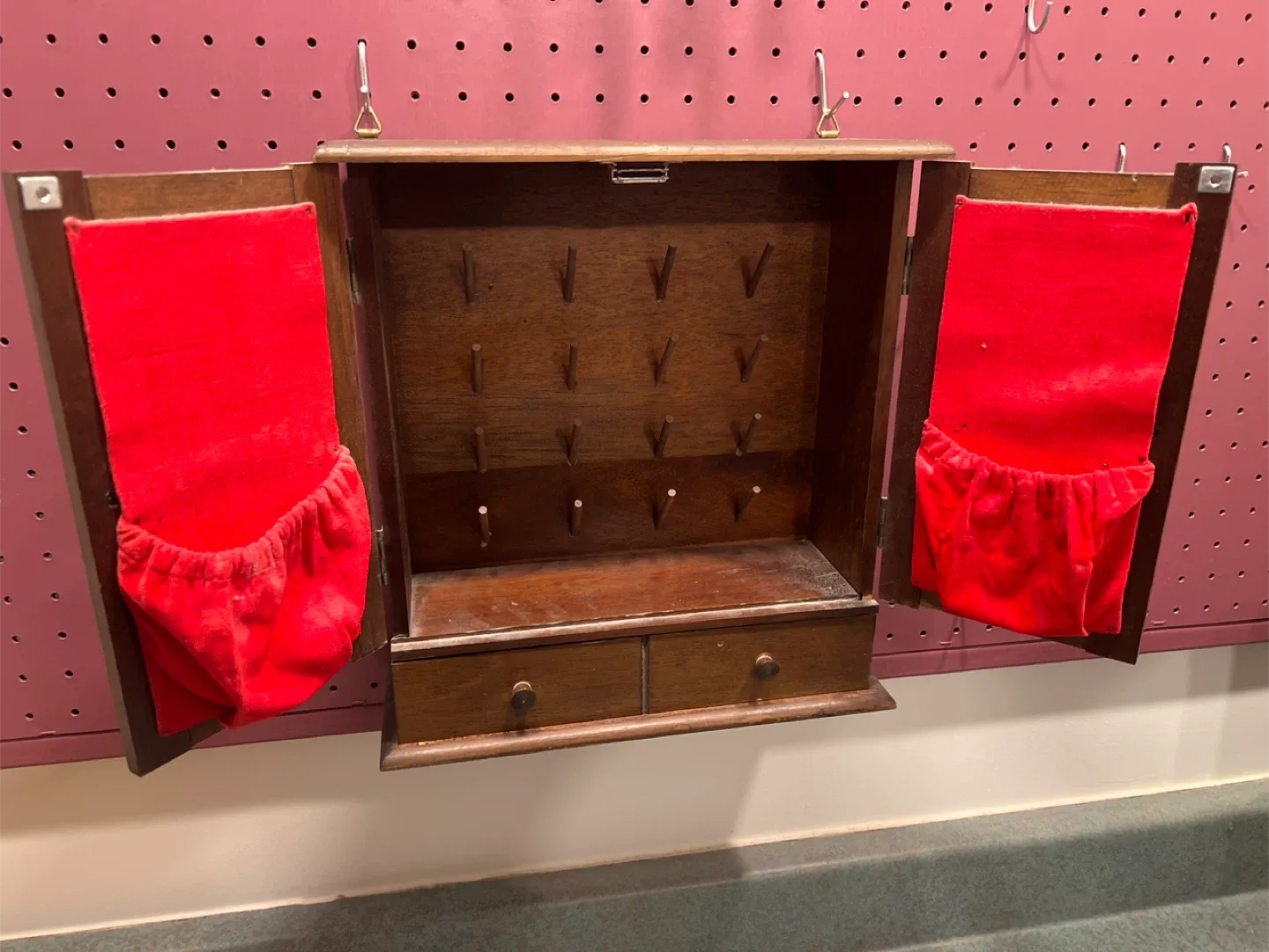 Vintage Wooden Spool Box Cabinet image indicator(2)