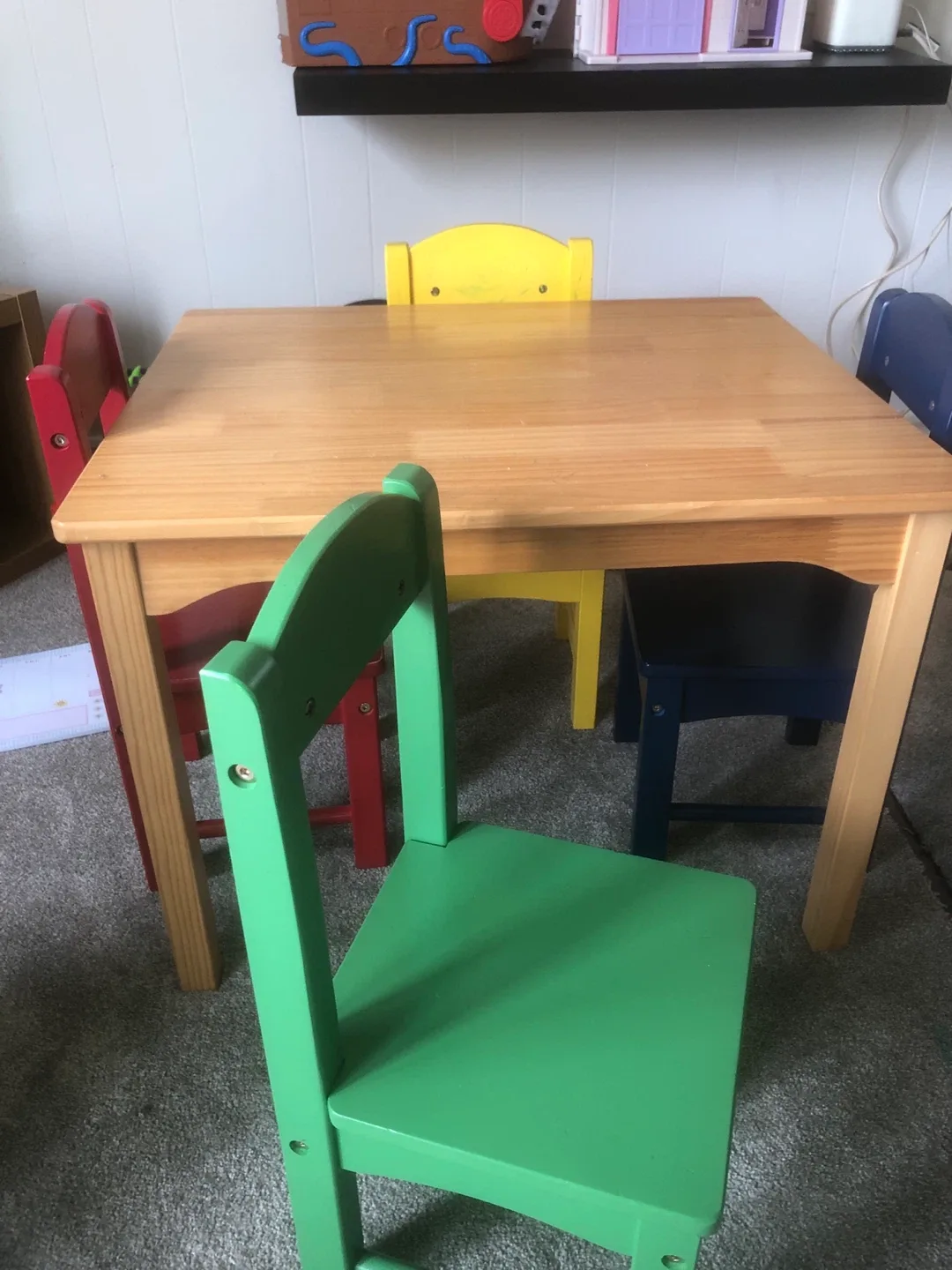 Kids Wooden Table and Chairs Set image indicator(3)