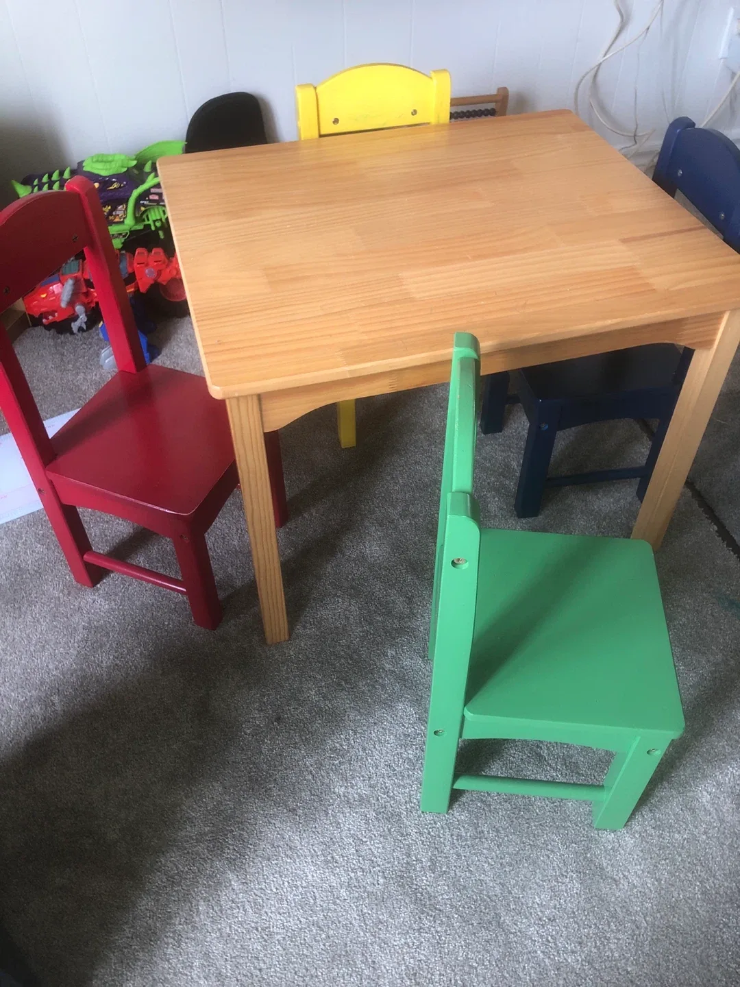Kids Wooden Table and Chairs Set image indicator(4)