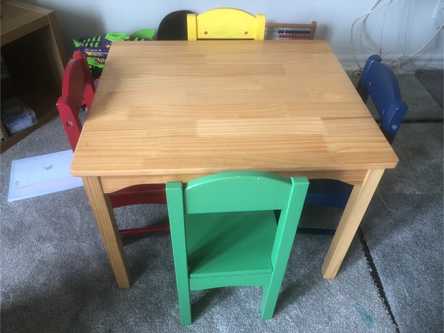 Kids Wooden Table and Chairs Set image indicator(2)