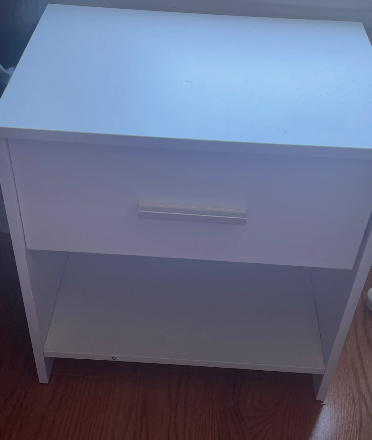 White Bedside Table with Drawer