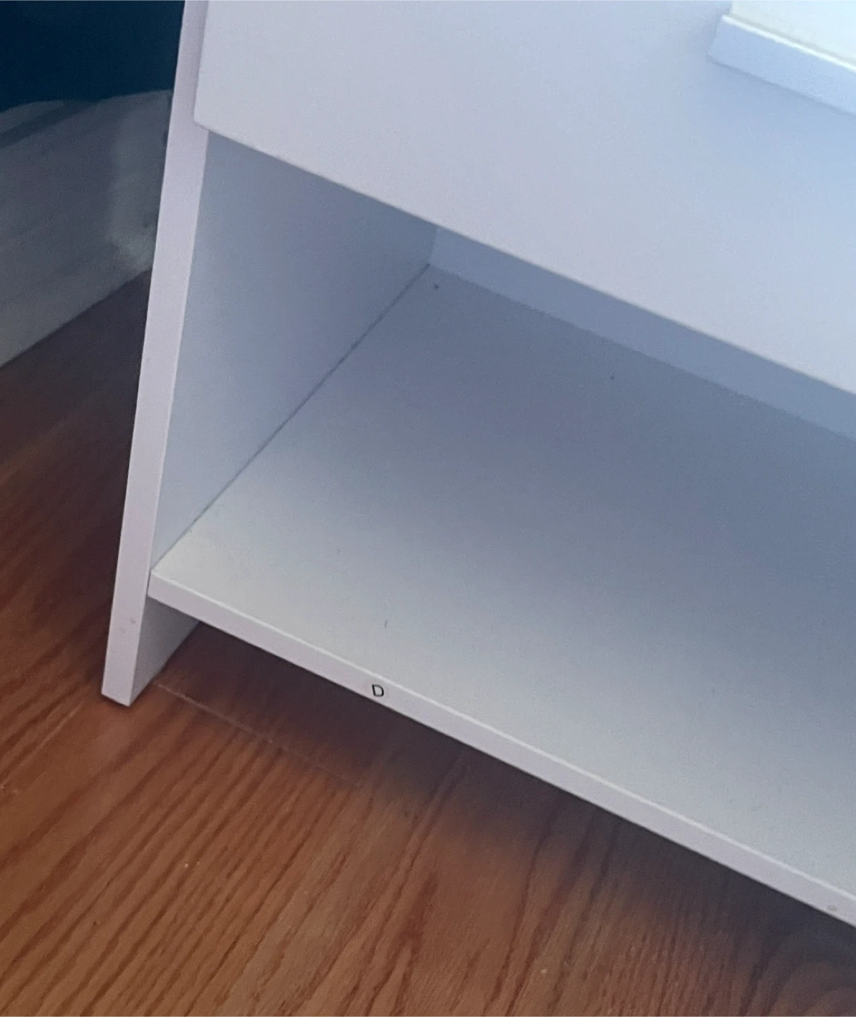 White Bedside Table with Drawer - photo 2