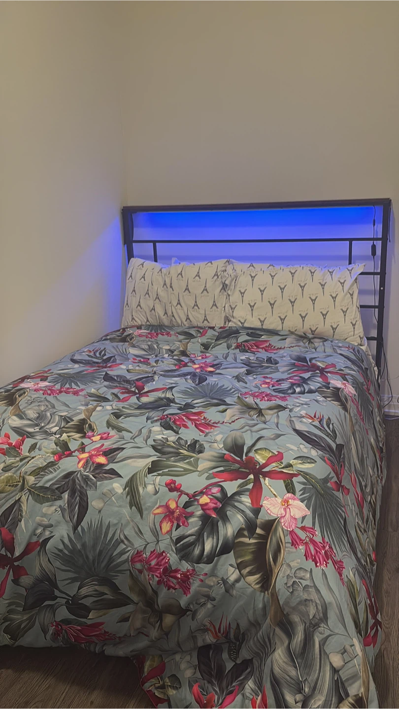 Queen size bed with double mattress