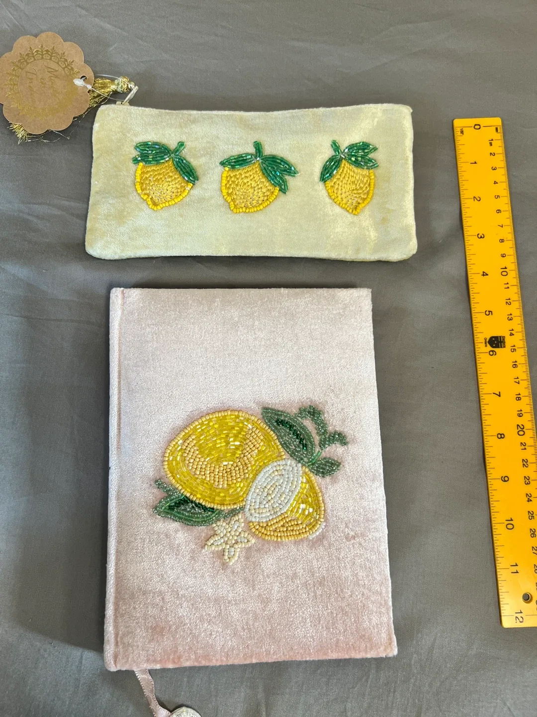 Lemon Beaded Journal and Pouch Set image indicator(2)