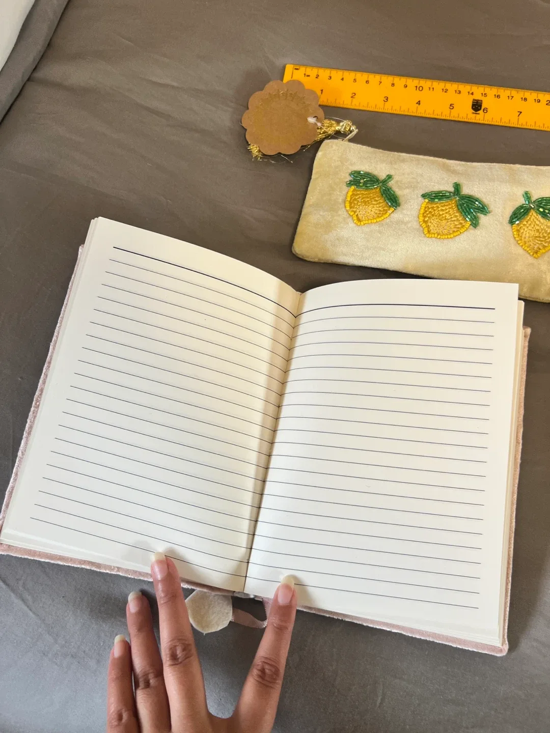 Lemon Beaded Journal and Pouch Set image indicator(5)