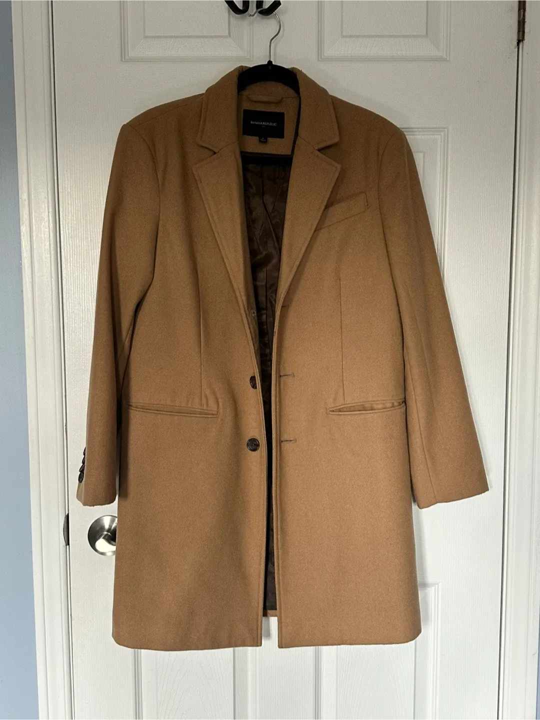 Banana Republic Men’s Wool Blend Camel Coat - Size S thumbnail