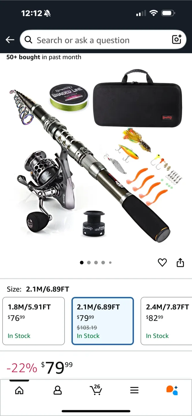 Sougayilang Fishing Rod and Reel Combo, 6.89ft image indicator(3)