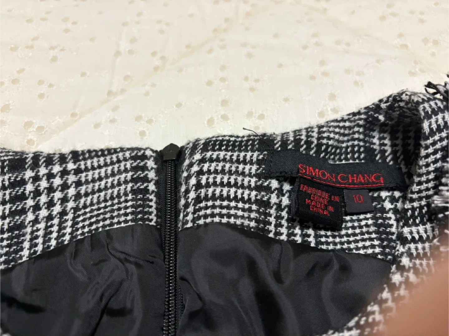 Simon Chang Black and White Plaid Top image indicator(6)