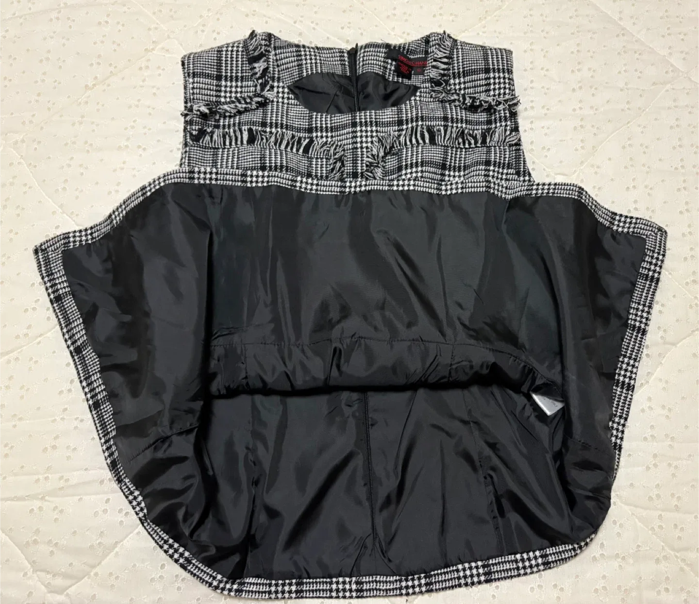 Simon Chang Black and White Plaid Top image indicator(4)