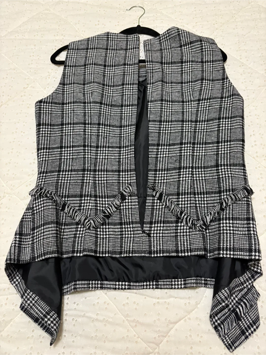 Simon Chang Black and White Plaid Top image indicator(3)