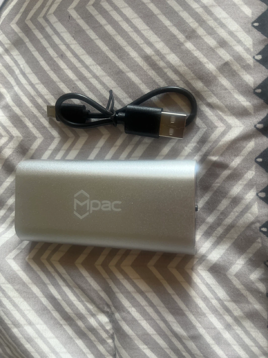 Mpac Silver Portable Charger with Cable