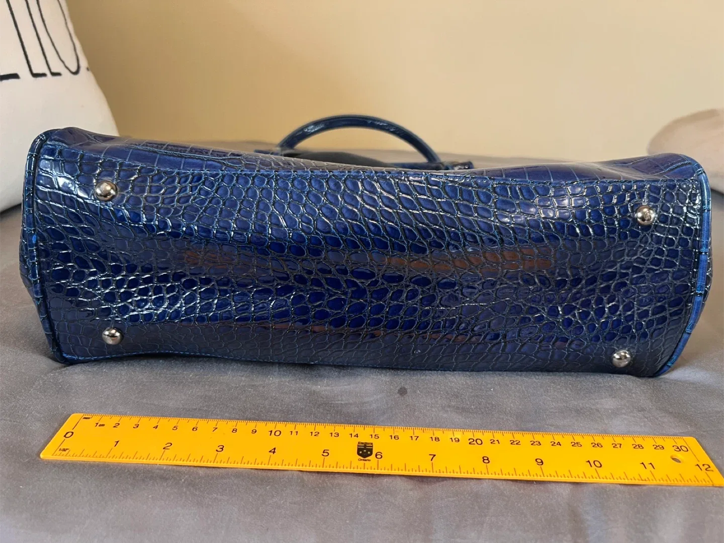 Blue Croc Embossed Handbag image indicator(3)