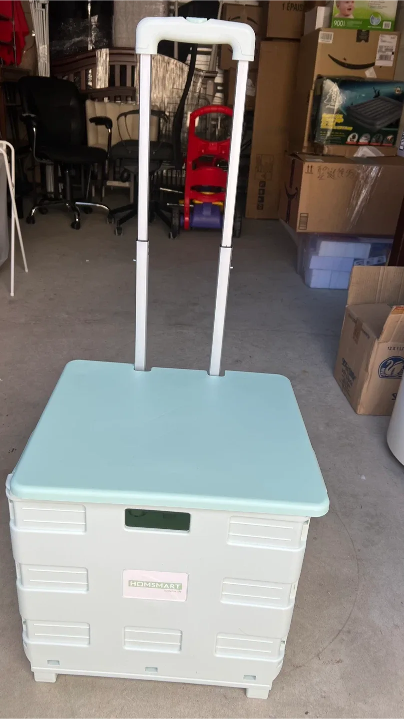 HOMSMART Folding Shopping Cart - Mint Green image indicator(2)