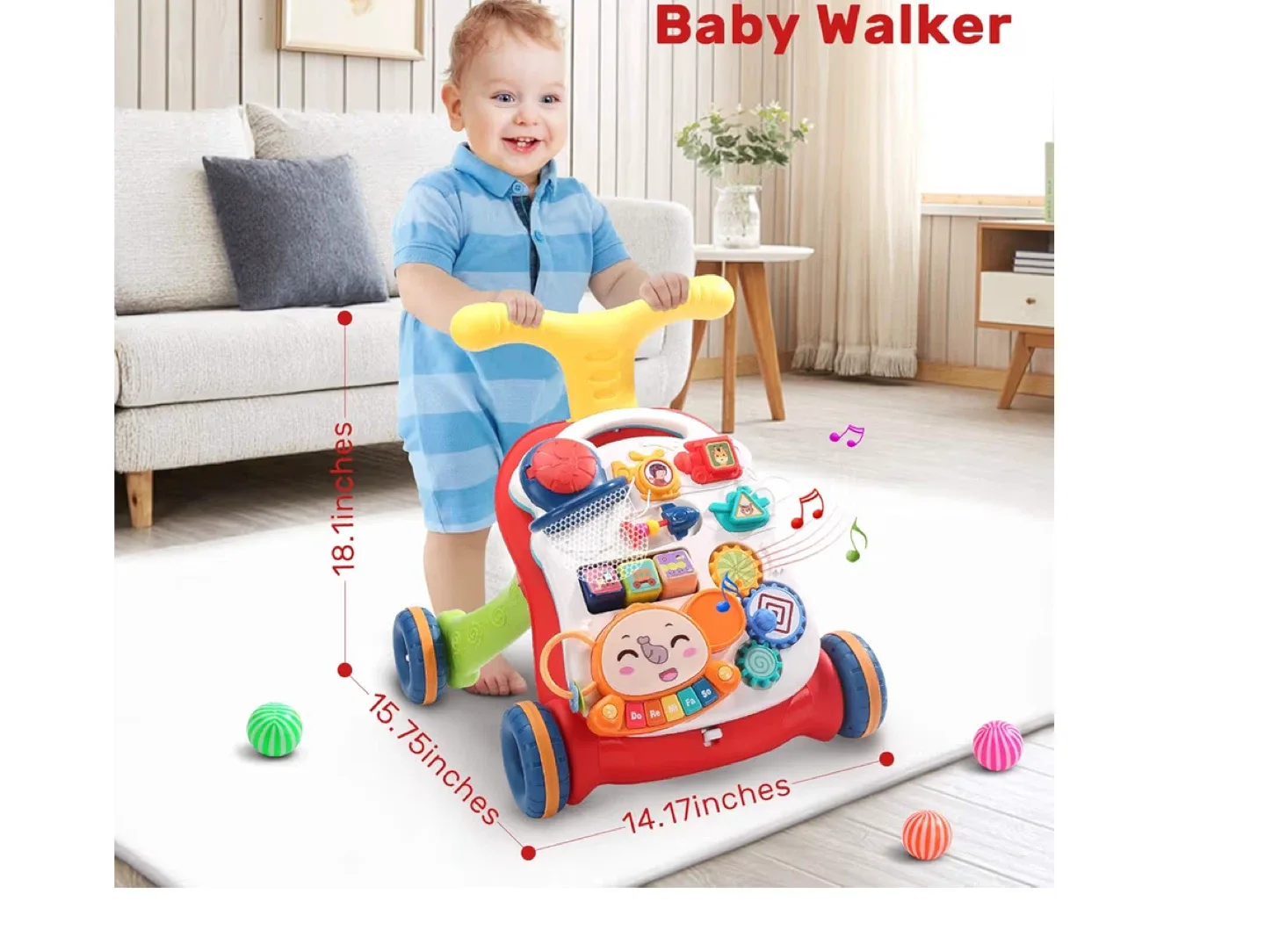 Cute Stone 2 in 1 Baby Walker image indicator(3)