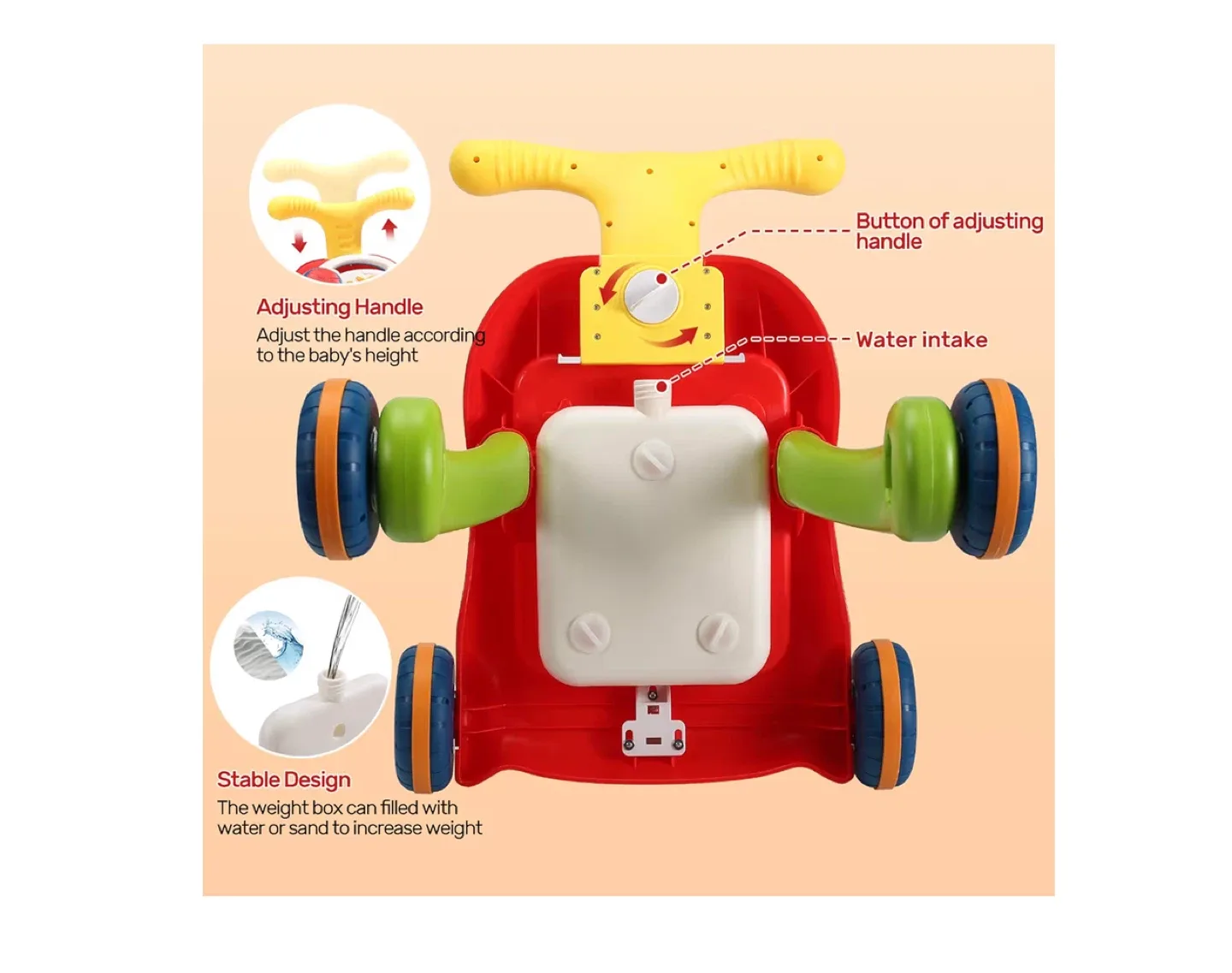 Cute Stone 2 in 1 Baby Walker image indicator(4)