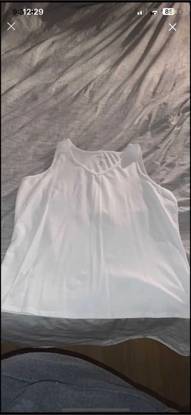 R Essentials White Tank Top - 3X