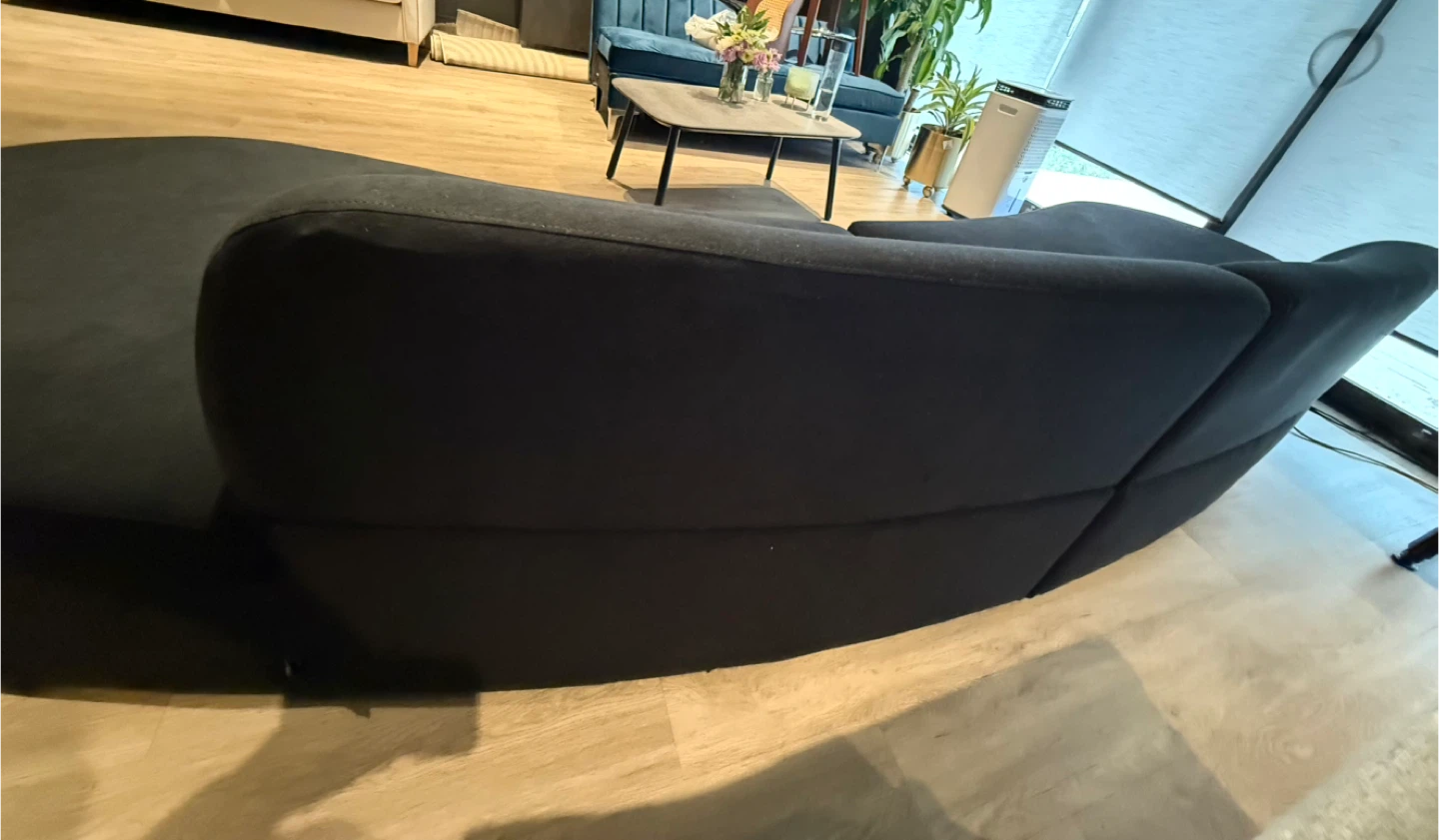 Brand New Black Curved Velvet Sectional Sofa - 132.3" Wide - photo 2
