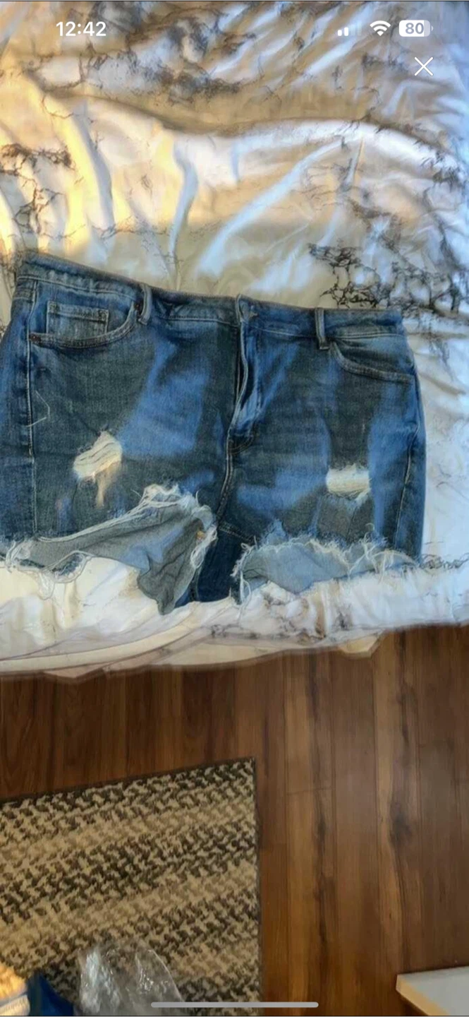 Distressed Denim shorts