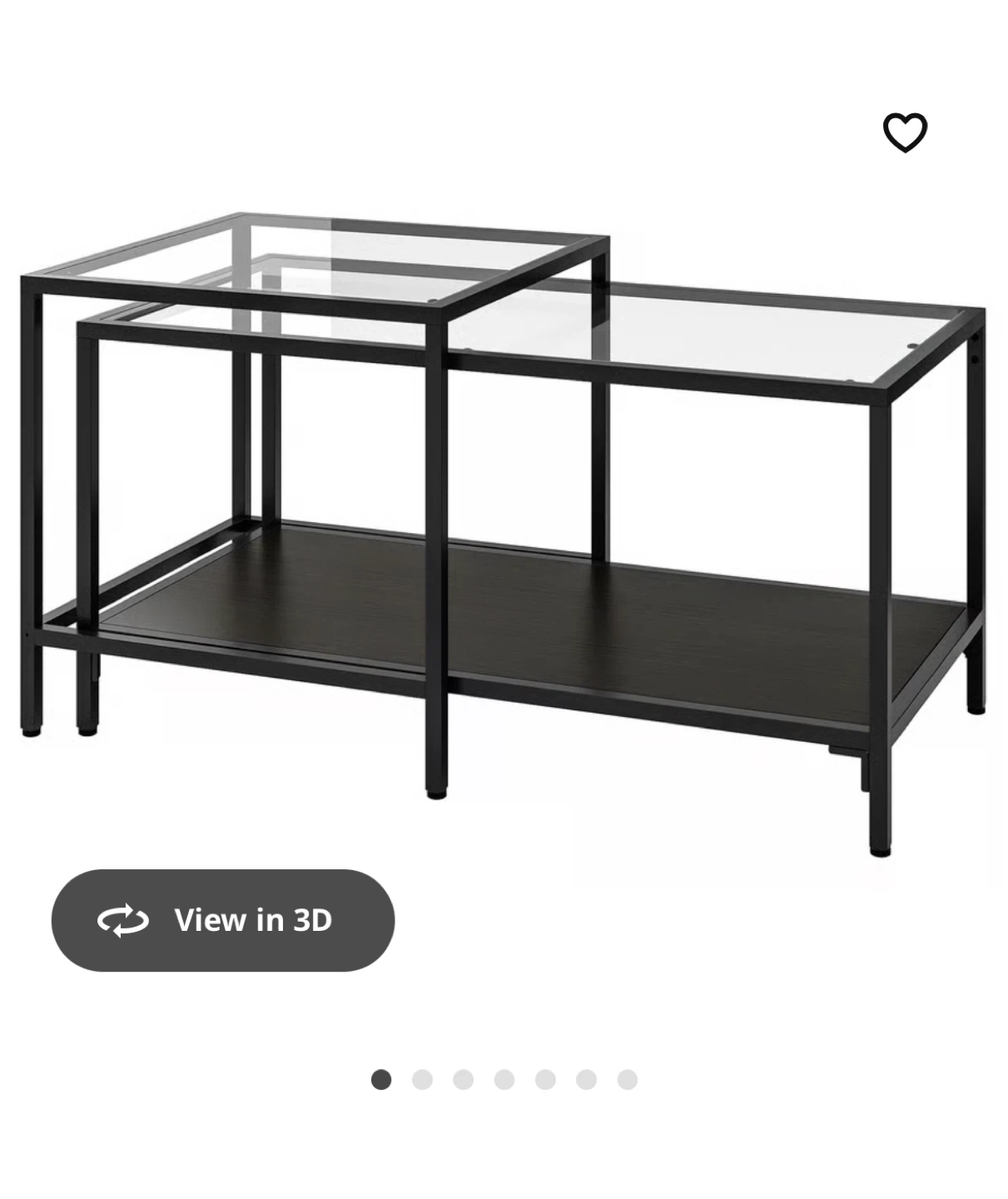 IKEA Nesting Tables - Black-Brown/Glass