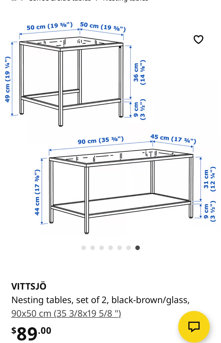 IKEA Nesting Tables - Black-Brown/Glass - photo 2