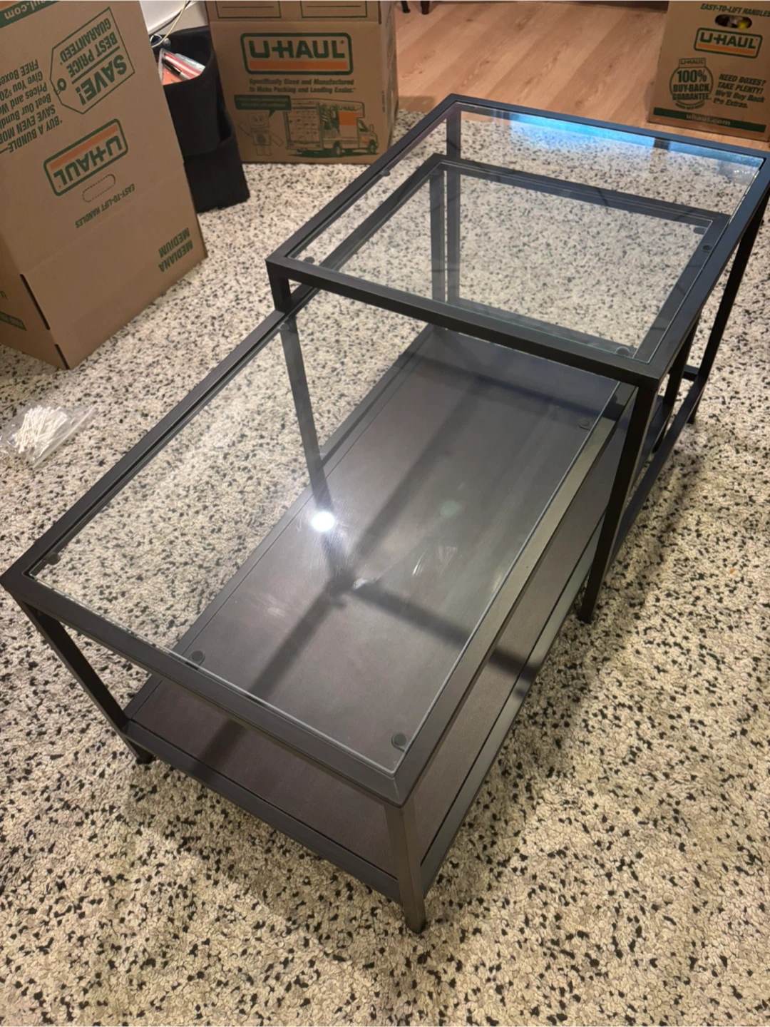 IKEA Nesting Tables - Black-Brown/Glass - photo 3