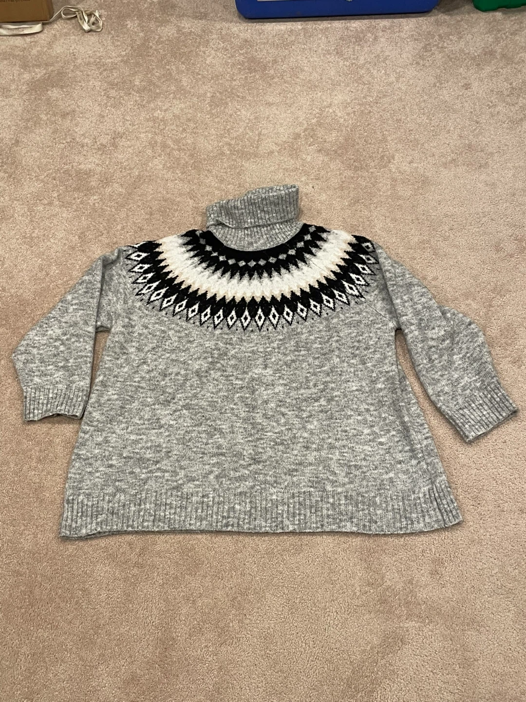 Aspen Fair Isle Turtleneck Ski Sweater - Size 3XL