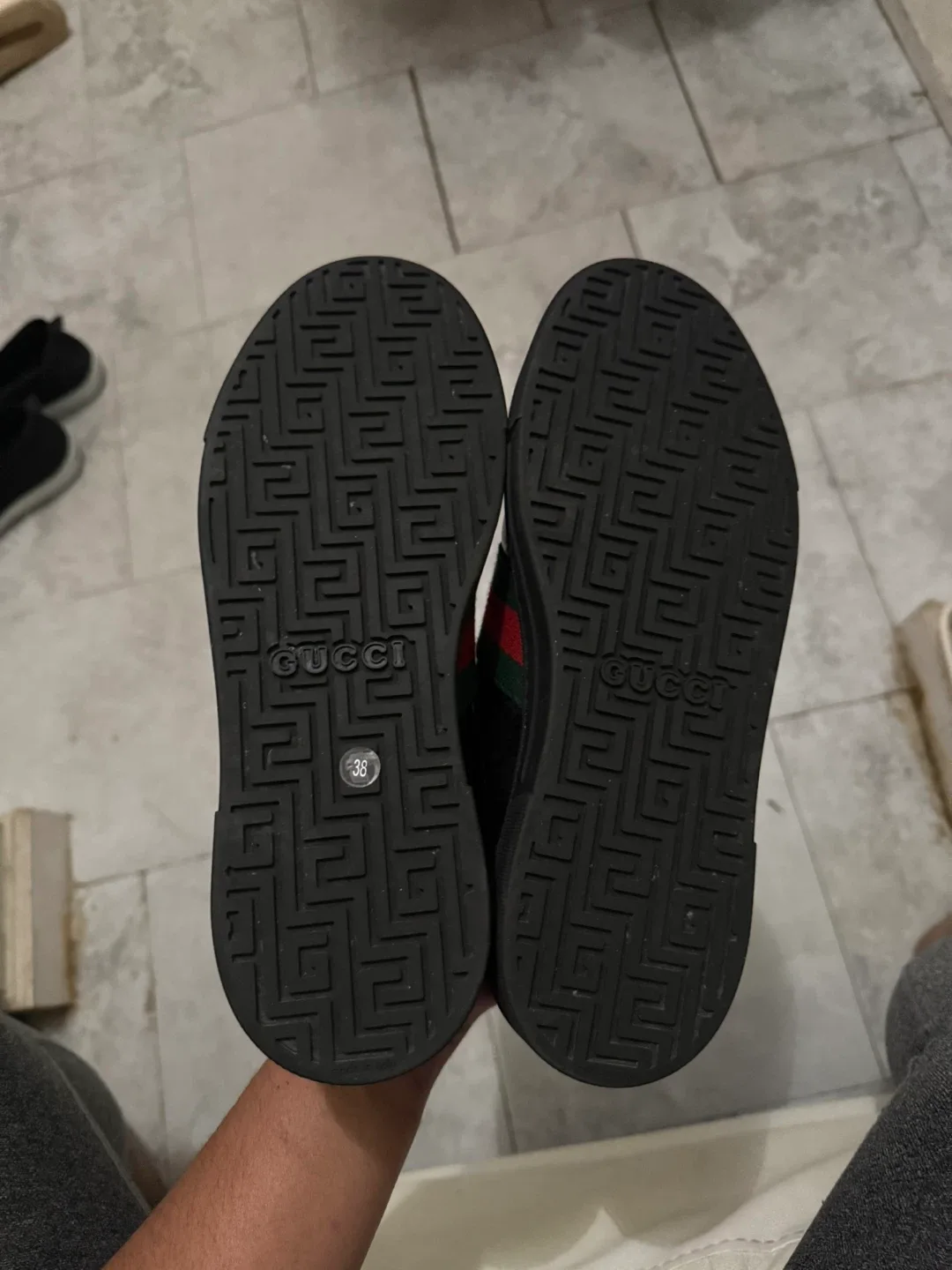 Gucci Black Leather Sneakers Size 38 image indicator(3)