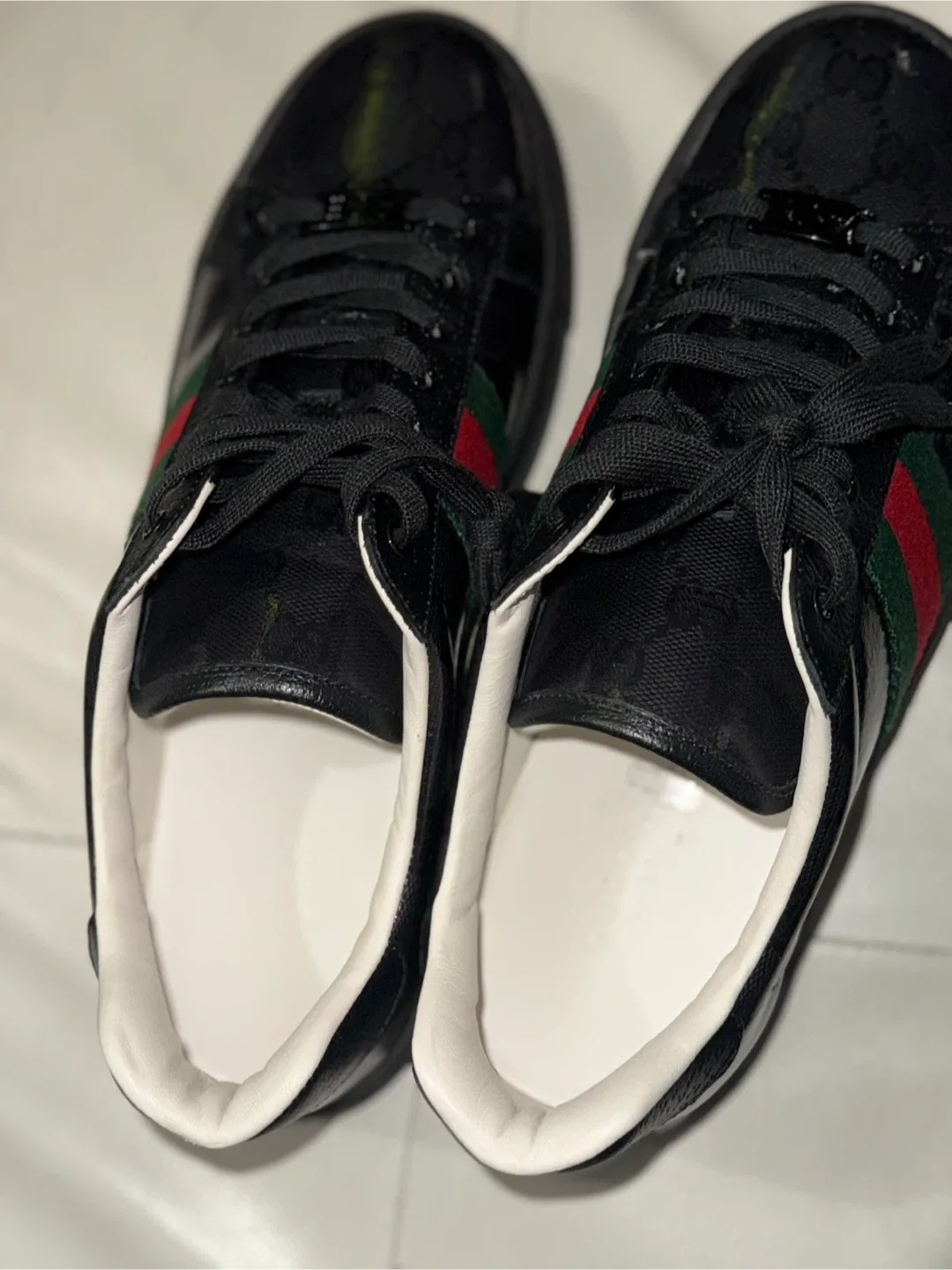 Gucci Black Leather Sneakers Size 38 image indicator(4)