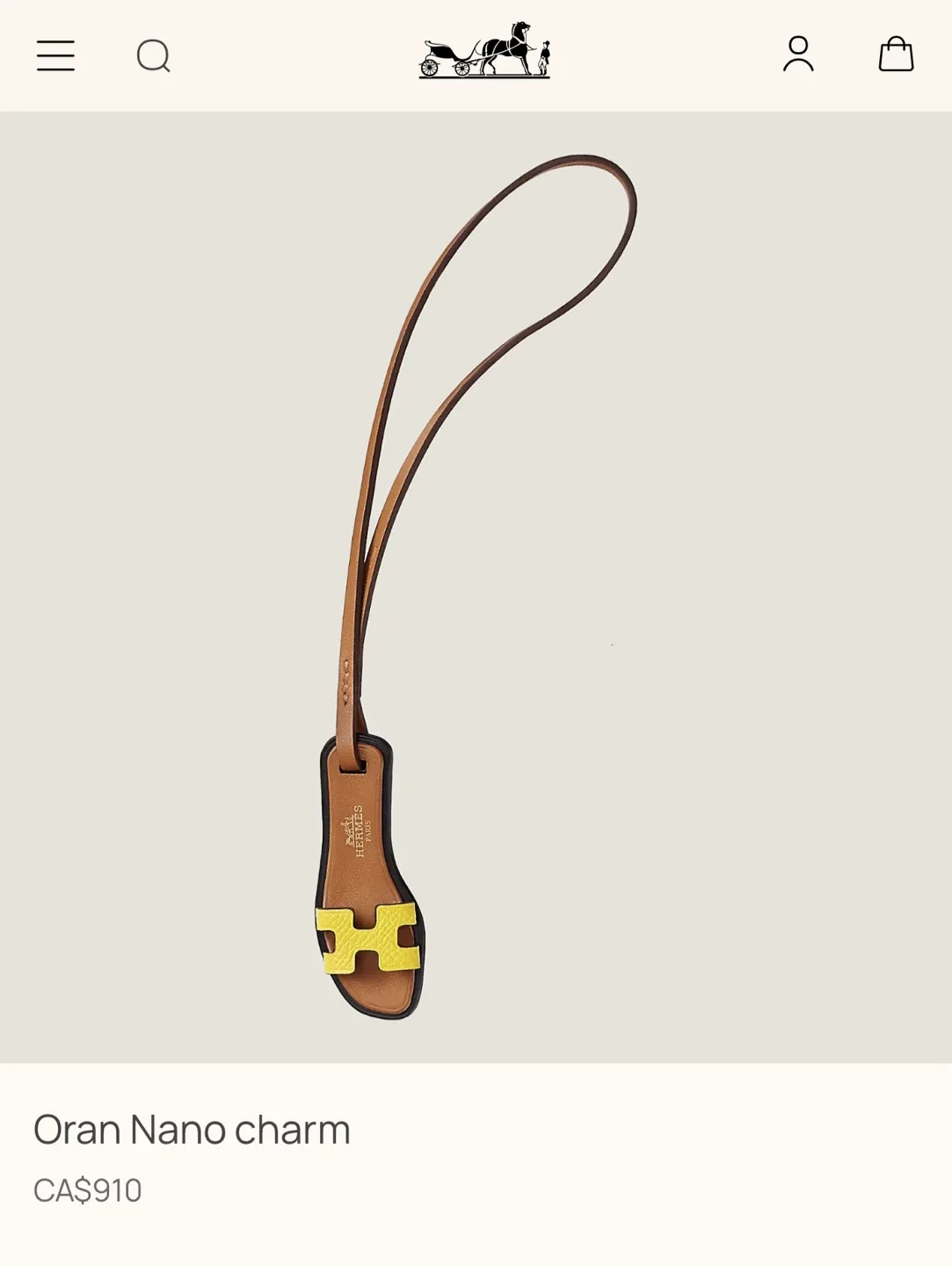 Hermès Oran Nano Sandal Bag Charm with box image indicator(10)