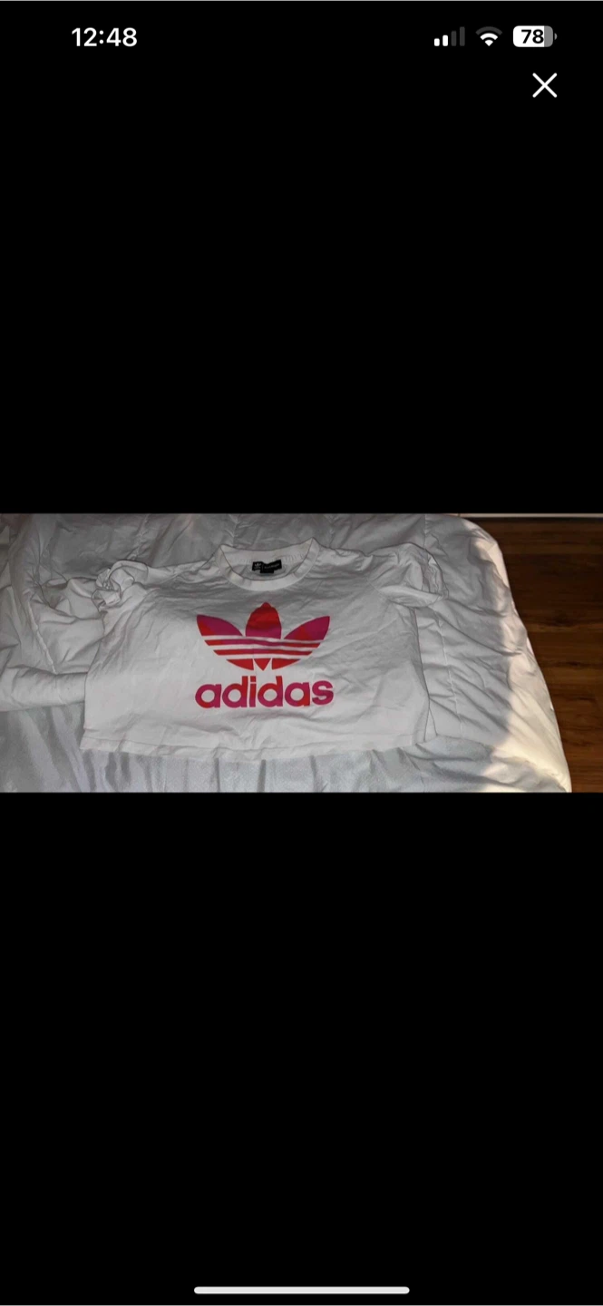 Adidas White cropped T-Shirt - photo 2
