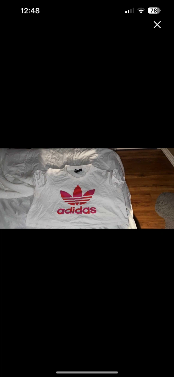 Adidas White cropped T-Shirt