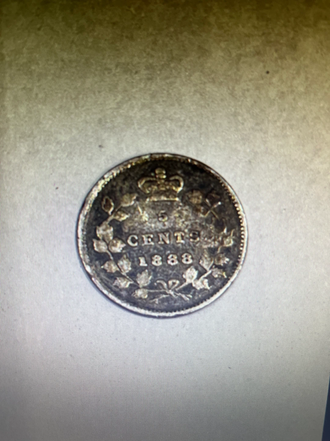 Rare 1888 Victoria Silver Canadian 5 Cent Coin - photo 2