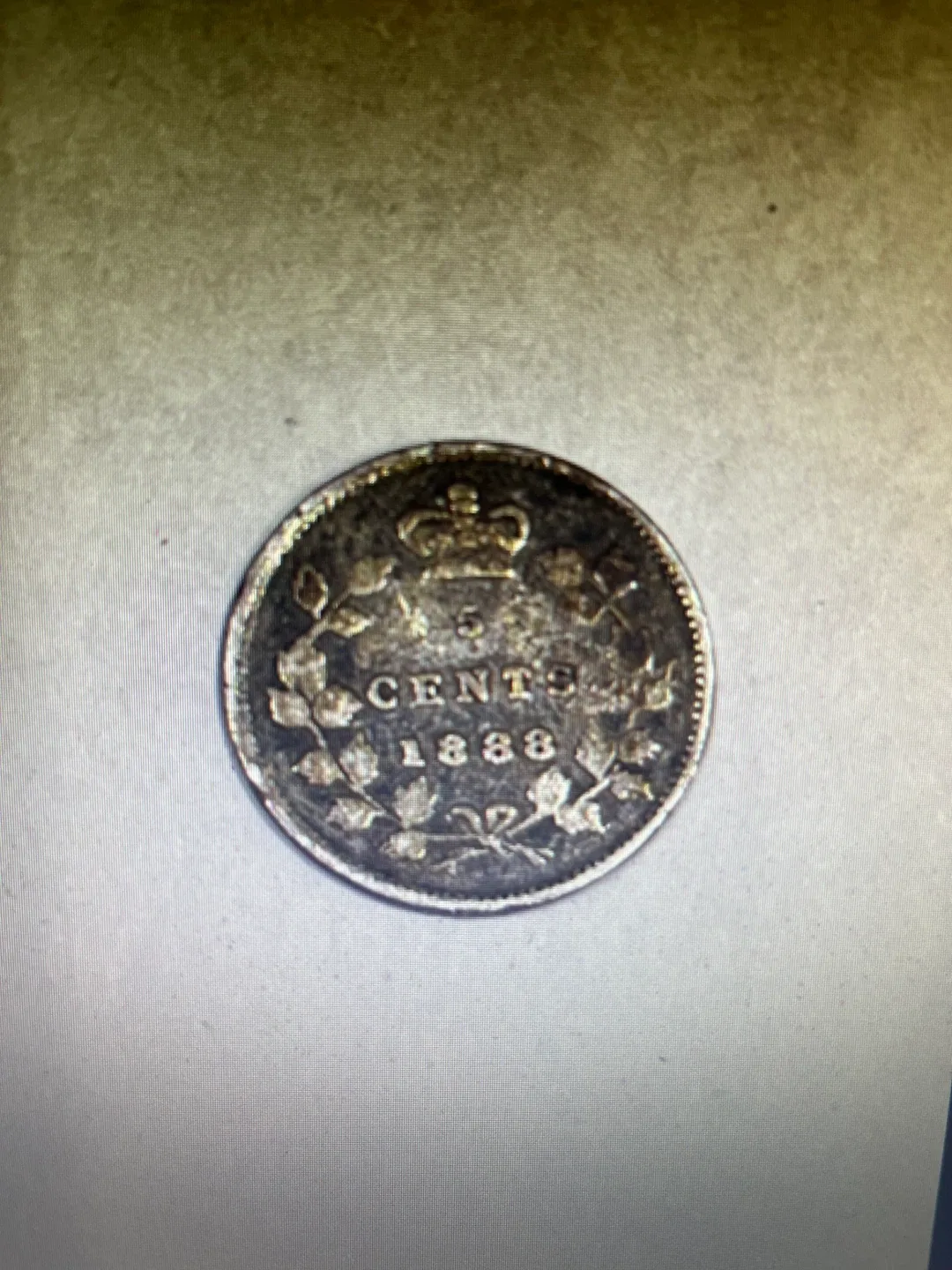 Rare 1888 Victoria Silver Canadian 5 Cent Coin image indicator(2)