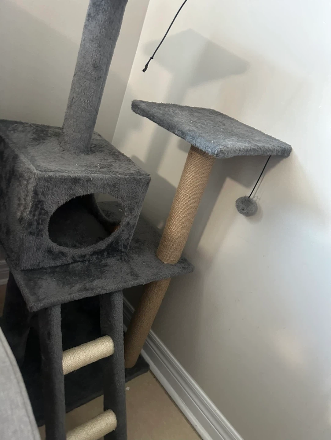 Grey Cat Tree with Scratching Post