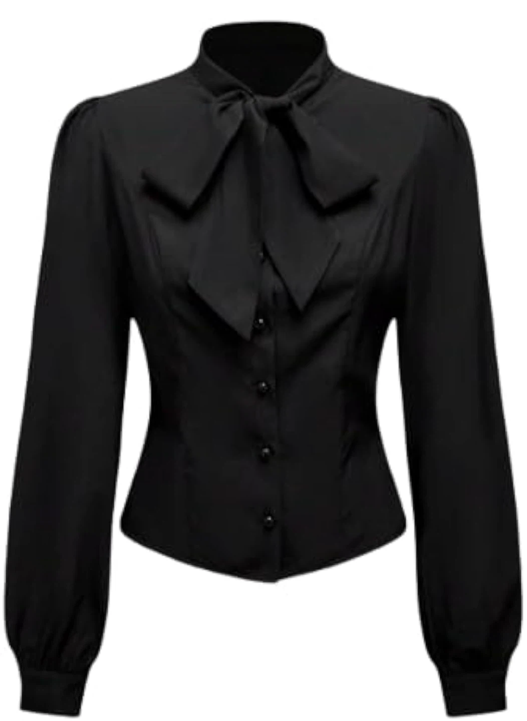 Black Long Sleeve Bow Blouse（small）