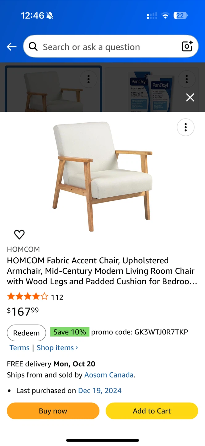 Chair with stand light