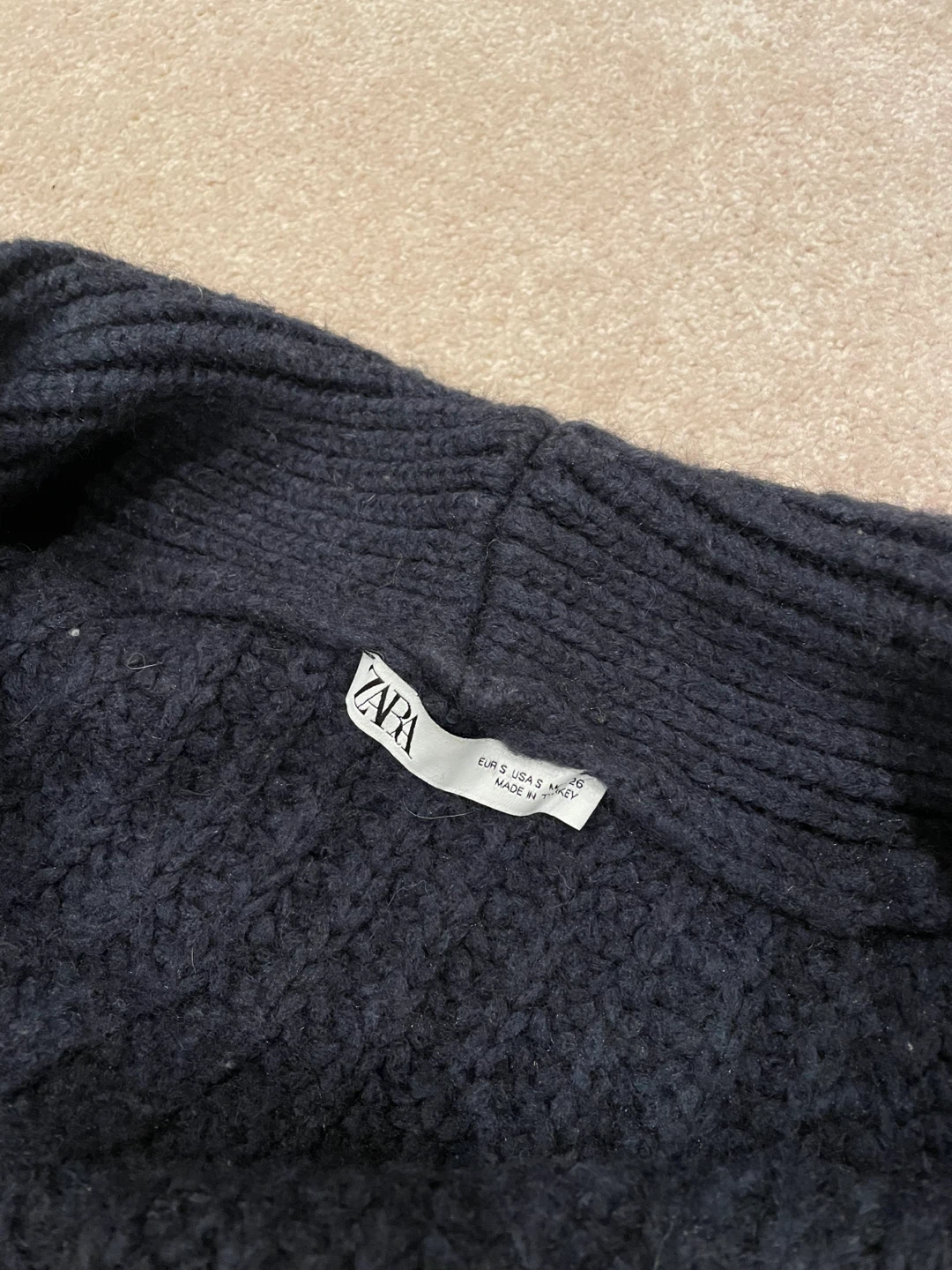 Zara Navy Oversized Knit Cardigan - Size S - photo 3