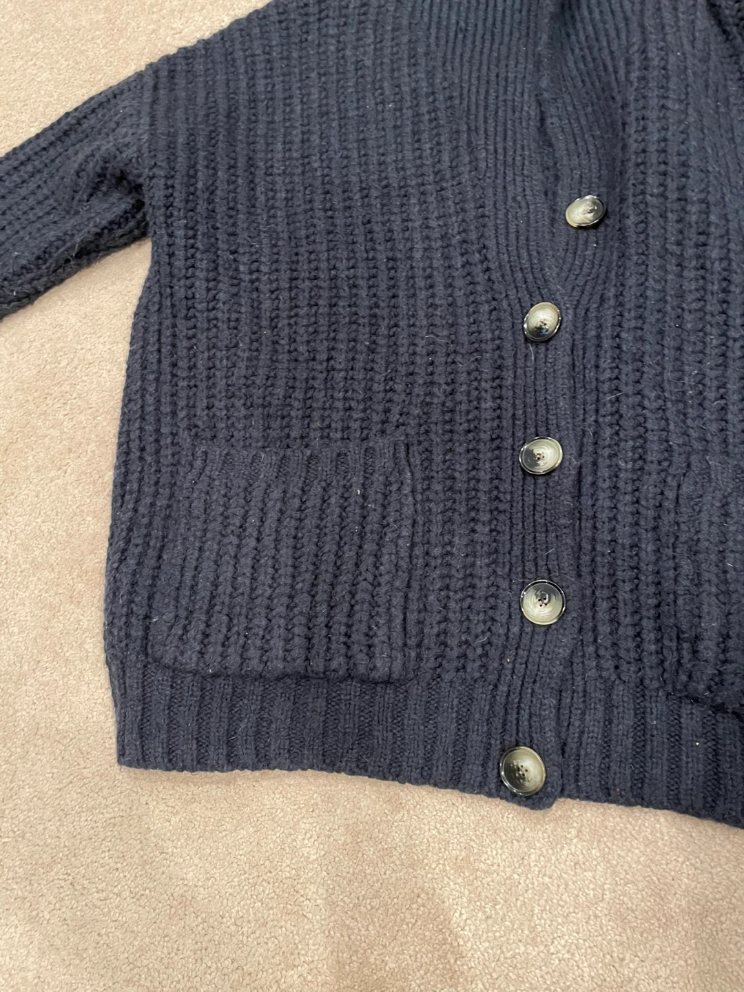 Zara Navy Oversized Knit Cardigan - Size S - photo 2