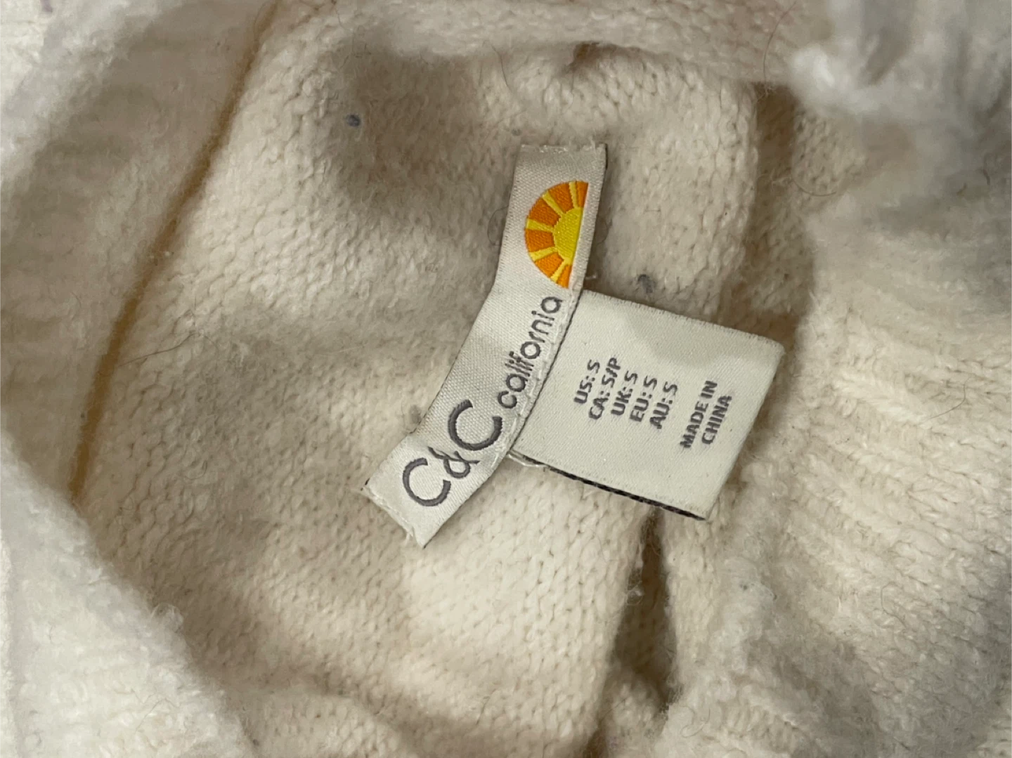 Colour Block Merino Wool Turtleneck Sweater - Size S - photo 2