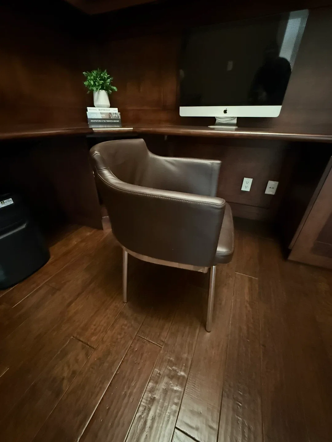 Brown  Faux Leather Armchair image indicator(2)