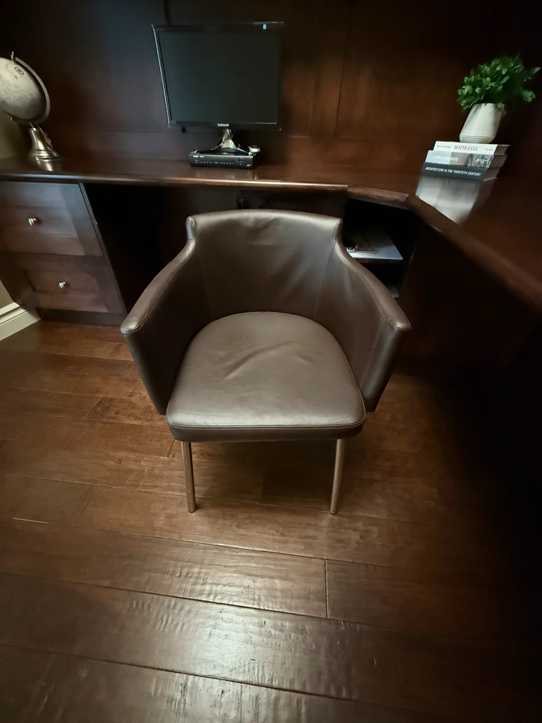 Brown  Faux Leather Armchair