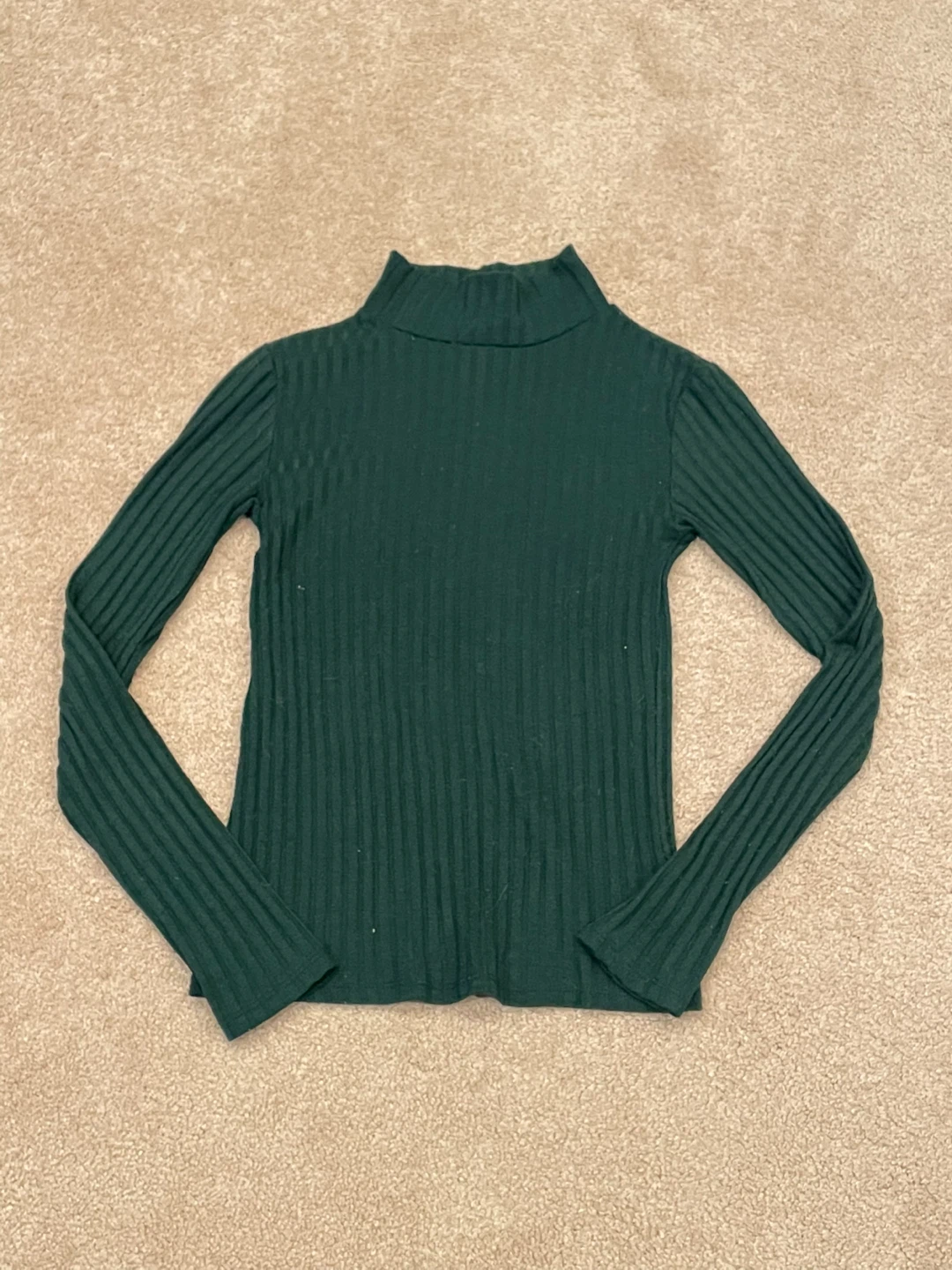 Topshop Green Ribbed Turtleneck - Size2/XS