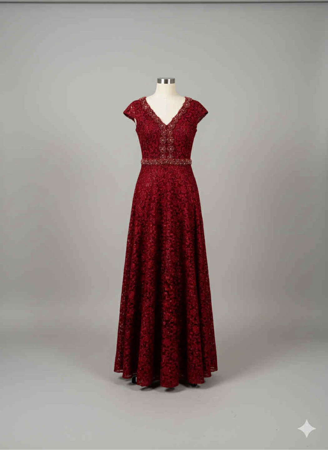 Burgundy Lace Formal Dress